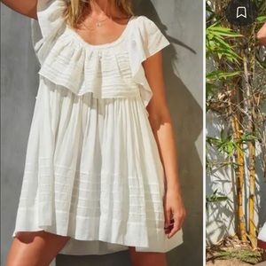 FREE PEOPLE HAILEY RUFFLE BABYDOLL MINIDRESS, sz xs